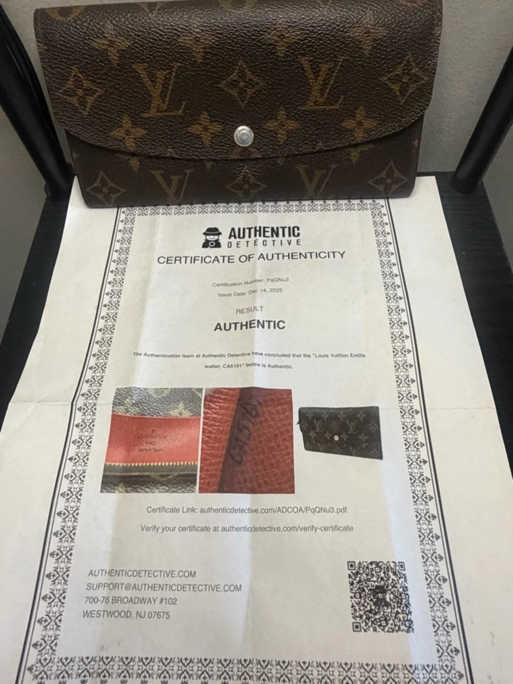 Louis Vuitton Emily Wallet Monogram Canvas Red Interior Long Wallet Authentic - Picture 15 of 15